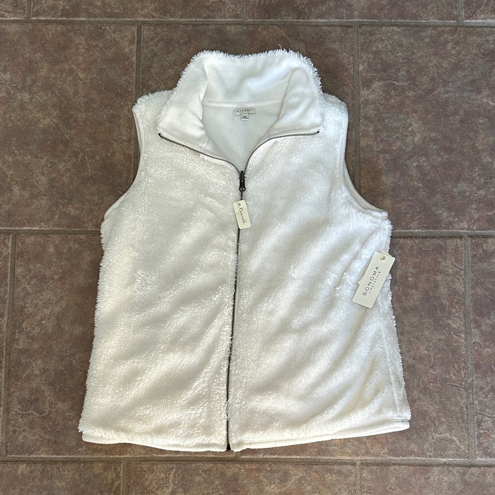 Sonoma Cream Fleece Reversible Vest